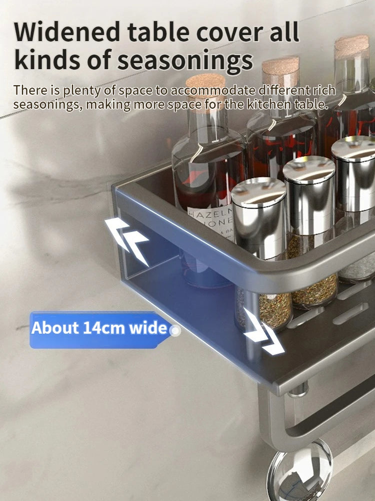 Aluminum kitchen rack kitchen shelf toilet storage no drill hanging rack bathroom organizer hang on the wall kitchen