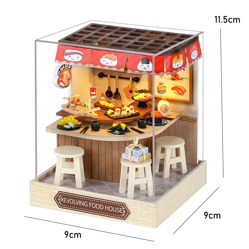 Wooden Miniature Doll House Diy Small House Kit Making Room Toys D Puzzle Assembly Building Model Toys For Birthday Gifts Fun Gift for Kids & Family