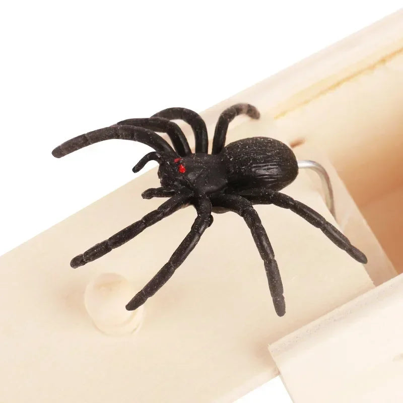 Trick Spider Funny Scare Box Wooden Hidden Box Quality Prank Wooden Scare Box Fun Game Prank Trick Friend Prank Toys Best Gift - Zecs shopping