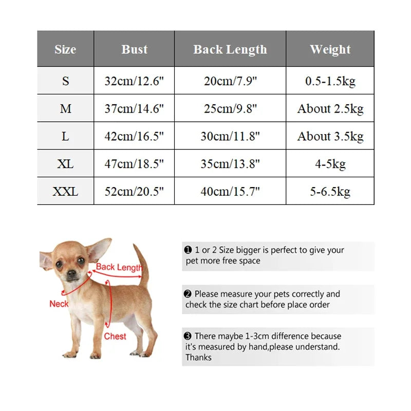 Thickened Warm Dog Coat Jacket Pet Dog Clothes for Small Medium Dogs Fleece Puppy Clothes Chihuahua Yorkshire Clothing