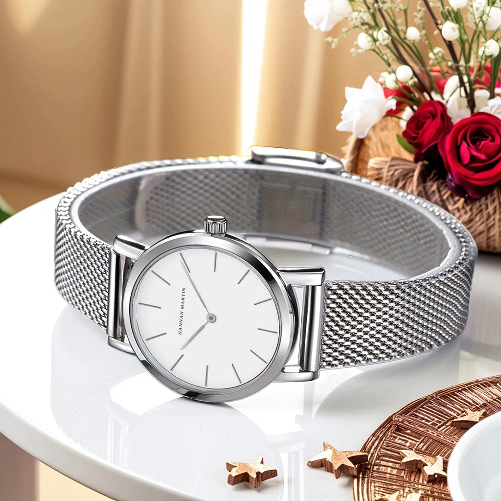 Hannah Martin Women Watch Top Brand Japan Quartz Movement 36mm Rose Gold Waterproof Fashionable Nordic Minimalist Ladies Watches - Zecs shopping