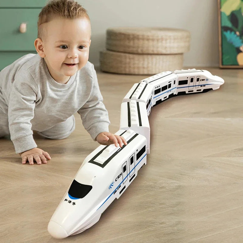 Kids Diy Simulation High Speed Railway Train Toy Car Electric Sound Light Model Train Educational Toys For Boys Girls Gift Fun Gift for Kids & Family