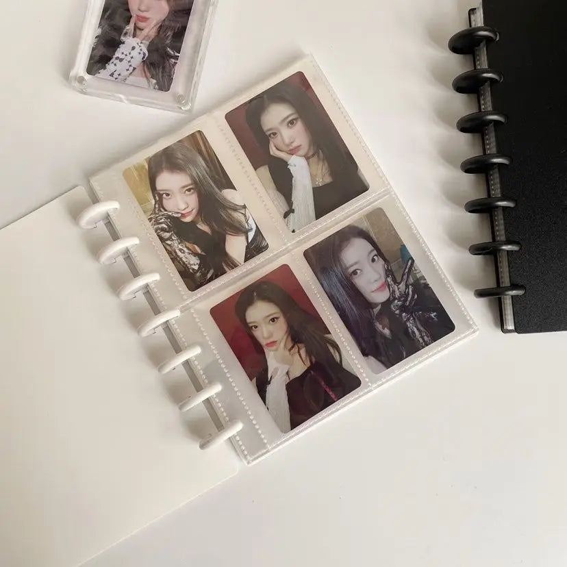 1 Mushroom Hole Card Collection Book Solid Colour Insert Loose-leaf Album 3 Inch Four-panel Photo Postcard Storage and Sorting - Zecs shopping