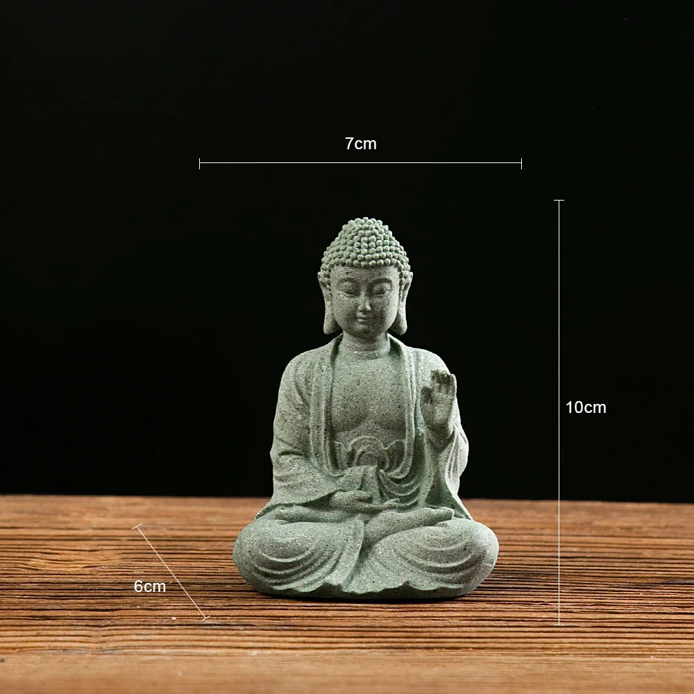 【Small Size】Buddha Statue Fish Tank Decoration Mini Buddhism Figurine Desk Topper Tablescape Decor Home Zen Statue - Zecs shopping