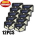 1~12PCS 100 LED Solar Wall Lamp 4 Sides Luminous With Motion Sensor Outdoor Garden Courtyard Waterproof Wall Light - Zecs shopping