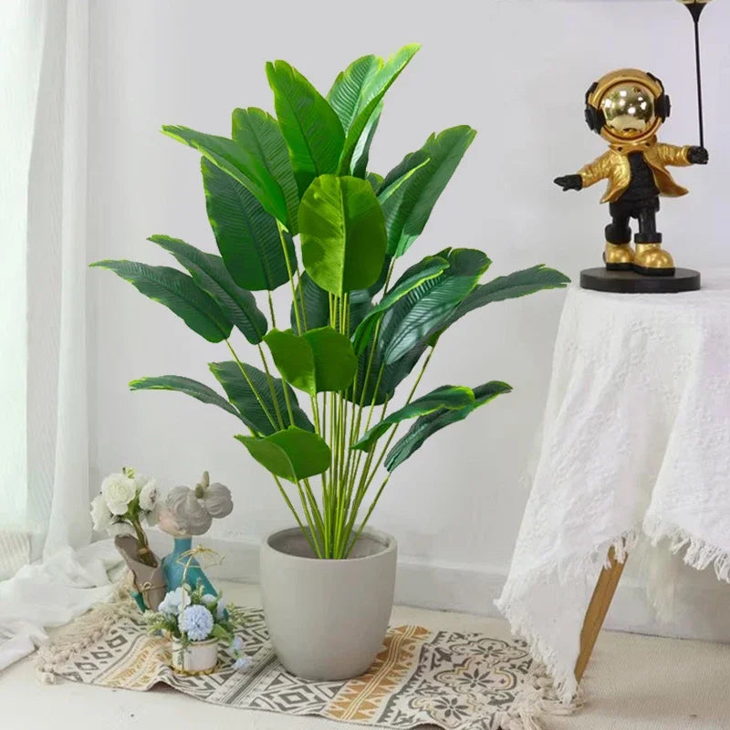 1pc Artificial Plants Large Tropical Palm Tree Fake Banana Plants Leaves Real Touch Plastic Monstera For Home Garden Party Decor - Zecs shopping