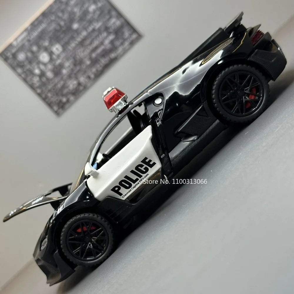 Bugatti Police Supercar Alloy Toy with Lights & Sound