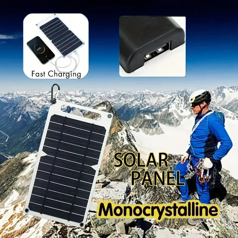 V W Sunpower Portable Solar Panel With USB Safe Stabilize Charger For Phone Power Bank Outdoor Camping Home RV Gift Use