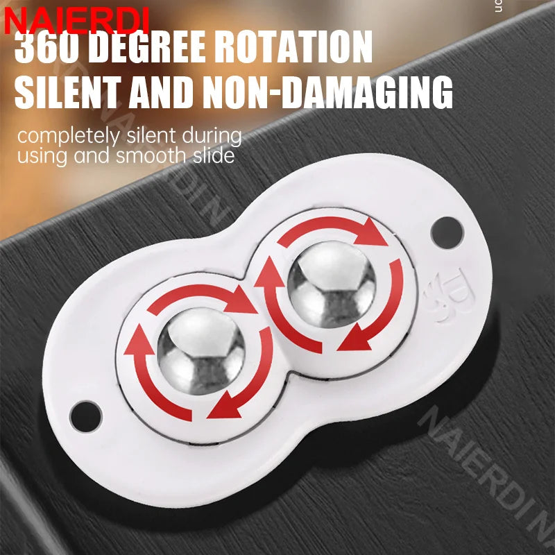 NAIERDI Pack Mini Wheels for Small AppliancesRotation Self Adhesive Caster WheelsUniversal Wheel Trash CanStorage Box