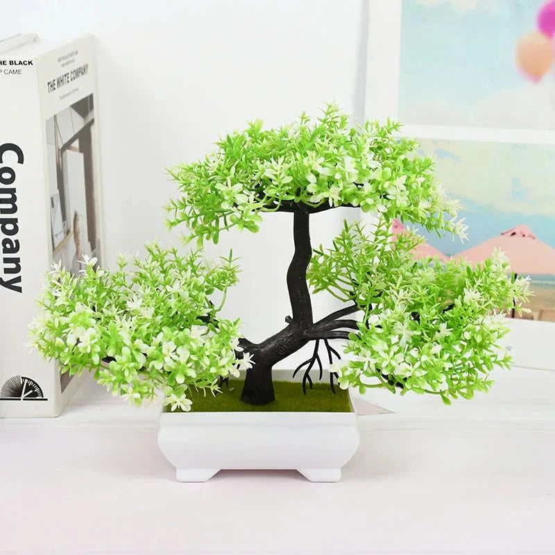 Artificial Plants Bonsai Small Tree Pot Fake Plant Flowers Potted Ornaments For Home Room Table Decoration Hotel Garden Decor - Zecs shopping