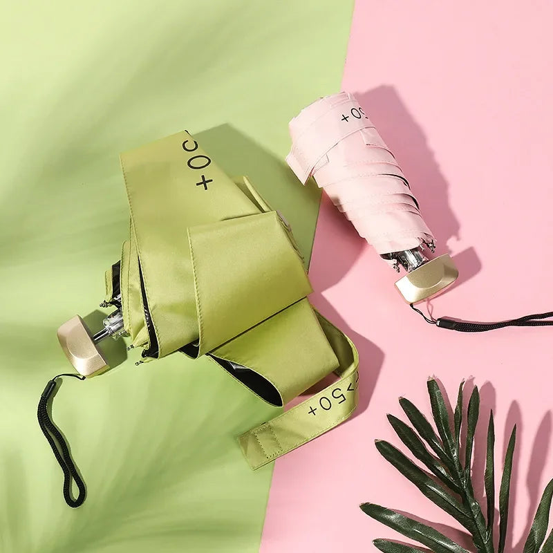 Pc Off Mini Sun Umbrella Pocket Rain Umbrella Vinyl Folding UV Ultraviolet Protection Sun Shade Pocket Parasol Capsule