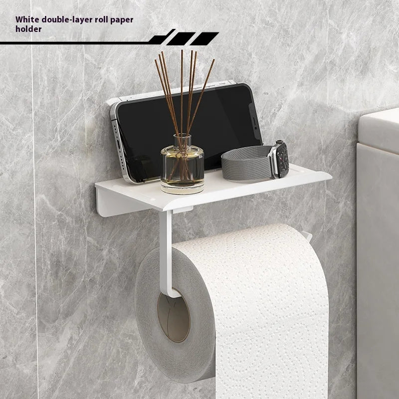 Toilet Paper Holder Plastic Storage Rack Kitchen Towel Placement Of Seasoning Bottles Bathroom Wall Roll Of Paper Phone Storage