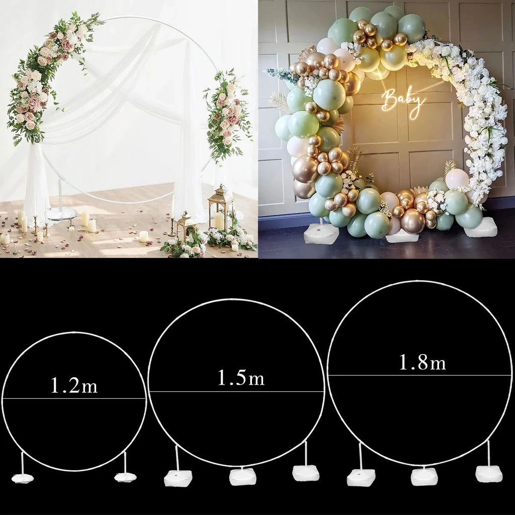 Round Balloon Arch Balloon Circle Stand Holder Frame Ring Birthday Baloon Decor Wedding Party Decorations Baby Shower Background - Zecs shopping