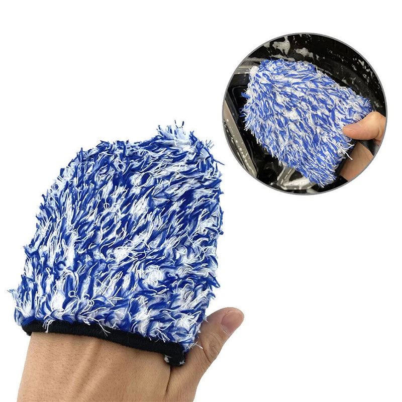 Microfiber Car Washing Gloves Ultra-Soft Mitt for Auto Detailing & Rim Cleaning