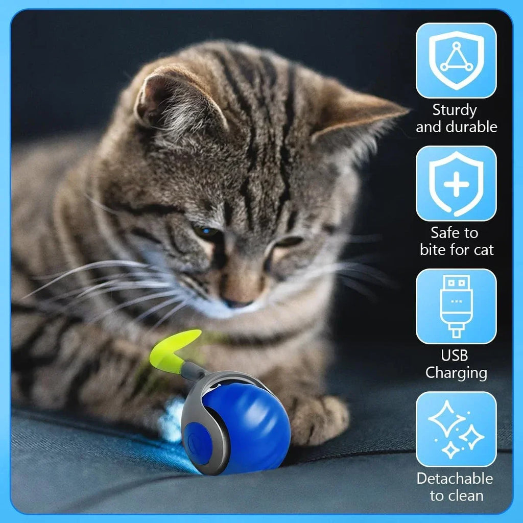 Smart Interactive Speedy Tail Pet Toys Automatic Moving Balls for Cats And Dogs Touch Motion Rolling Ball for Indoor and Outdoor - Zecs shopping