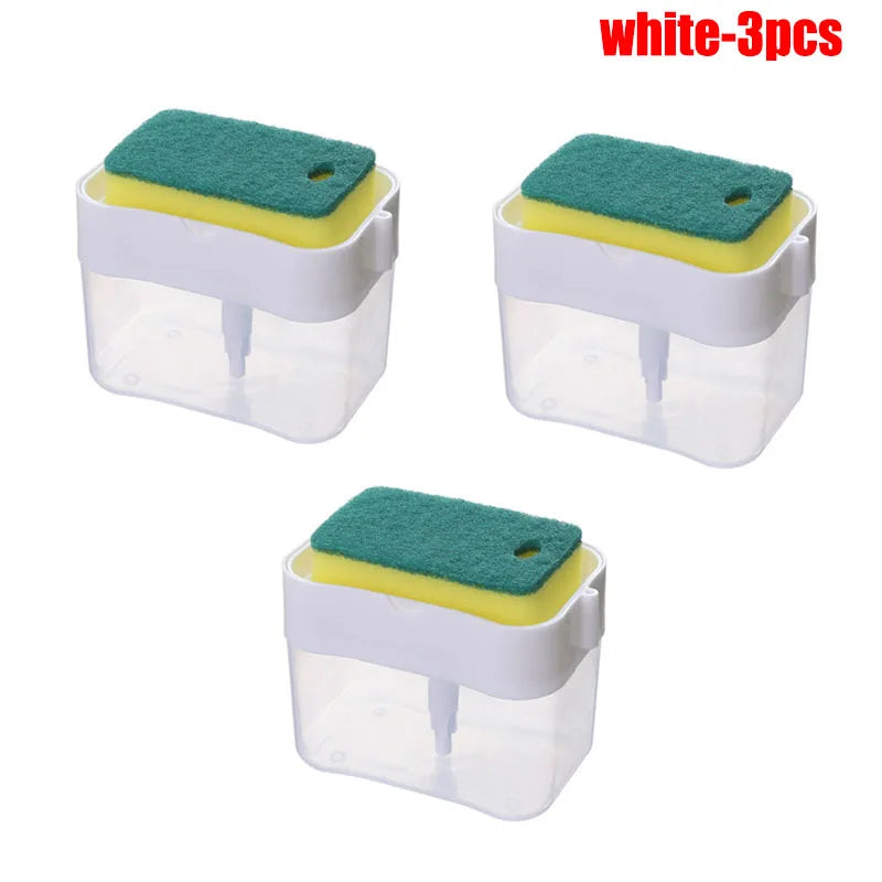 Soap Dispenser Kitchen Accessories Press type Portable Liquid Soap Dispenser Clean Cloth Dishwashing Pot Clean Tool For kitchen