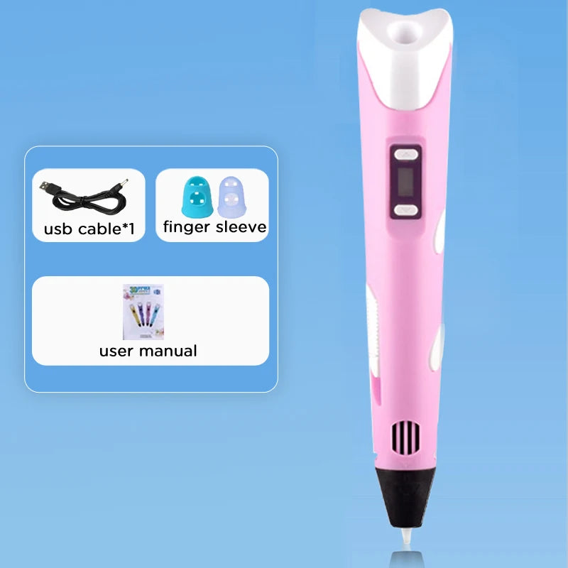 D Pen Drawing Printing Pen With LCD Screen Compatible PLA Filament Toys Safe Paiting for Children DIY Christmas Birthday Gift