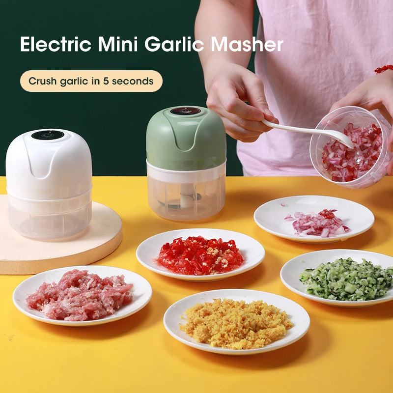 ml Garlic Masher Crusher Electric Kitchen Food Chopper USB Portable Meat Grinder Vegetable Chopper for Kitchen Gadgets