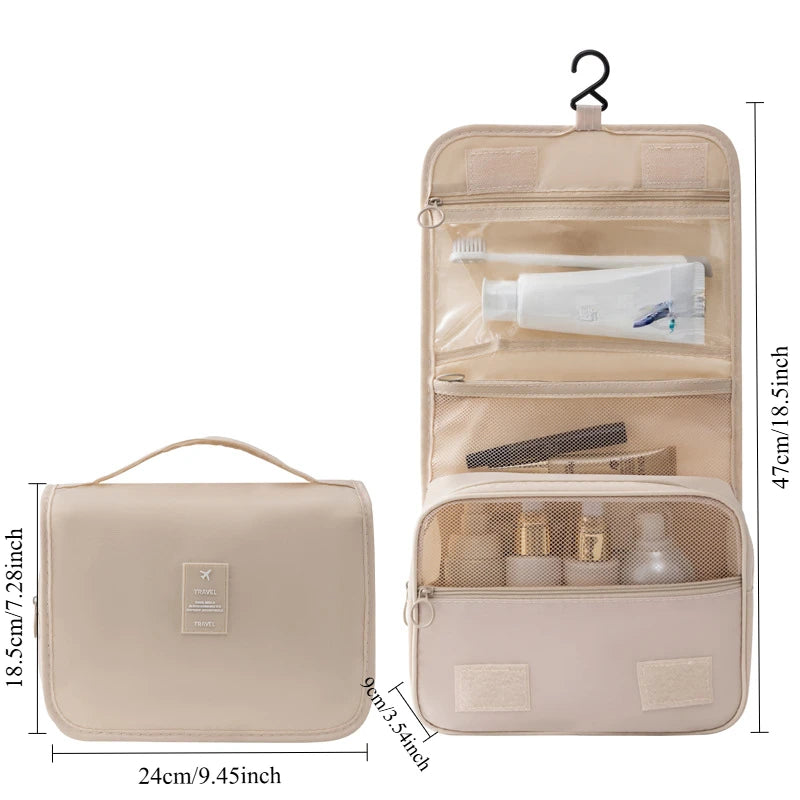 Portable Hook Toilet Bag Multi Functional Travel Waterproof Wear Resistant Multi Layer Storage Large Capacity Makeup Bag