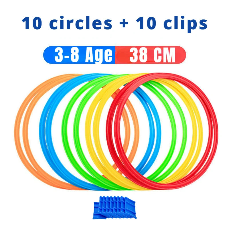 Outdoor Kids Jump Ring Game Set - Hoops & Connectors for Boys Girls Fun Physical Training Sport Toys for Park Play