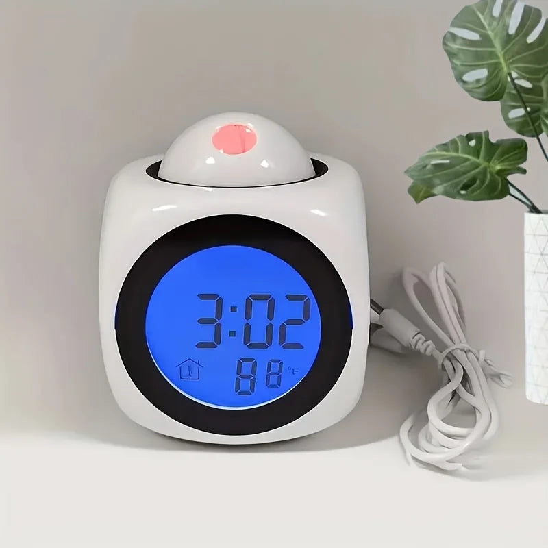 Portable LCD digital projection alarm clock LCD screen display living room bedroom projection alarm clock home decoration