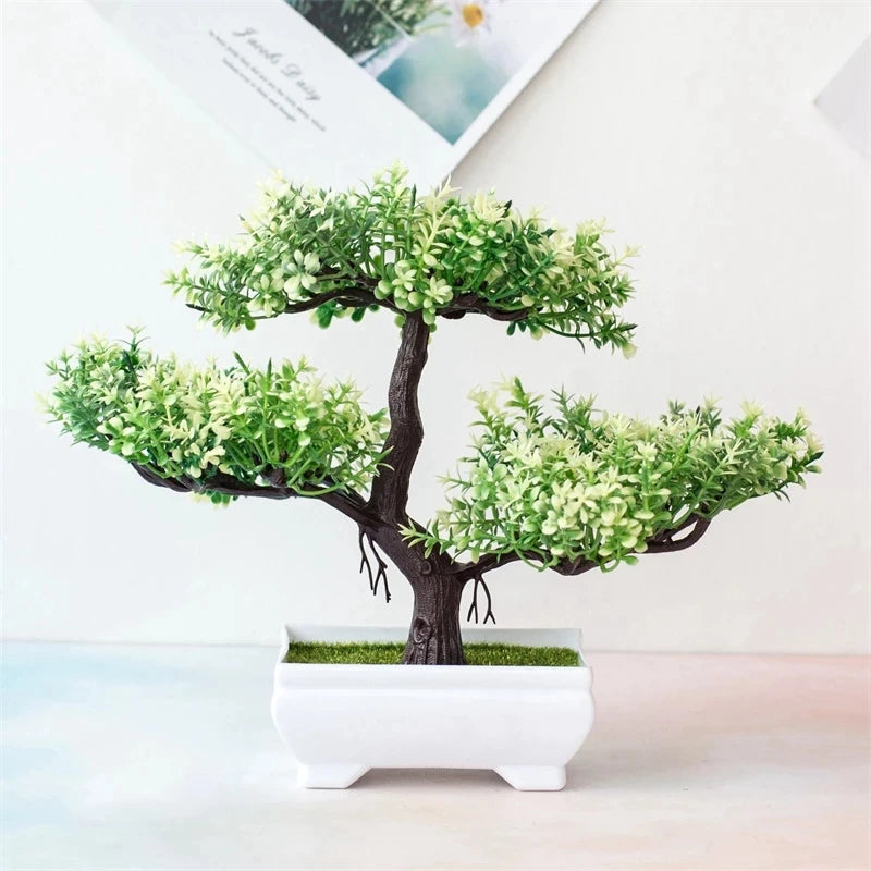 Artificial Plants Bonsai Small Tree Pot Fake Plant Flowers Potted Ornaments For Home Room Table Decoration Hotel Garden Decor - Zecs shopping