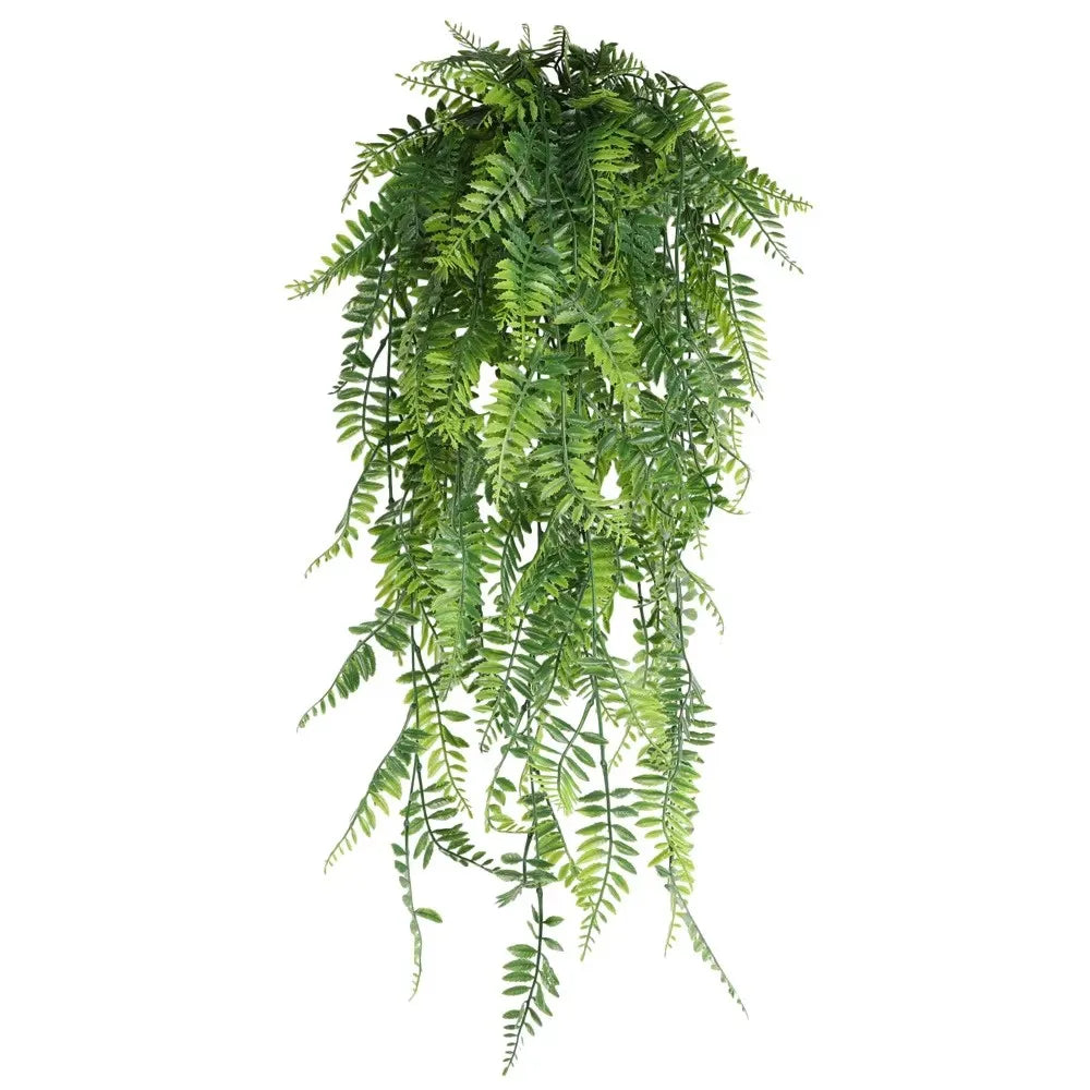Persian fern Leaves Vines Home Room Decor Hanging Artificial Plant Plastic Leaf Grass Wedding Party Wall Balcony Decoration - Zecs shopping