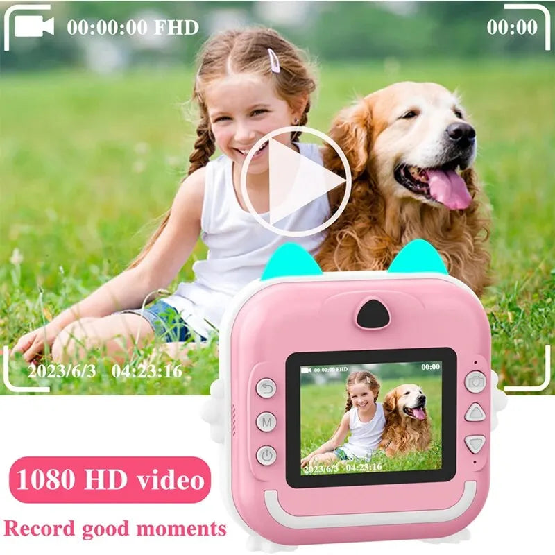 Kids Instant Print Camera P HD Mini Digital Camera with Thermal Paper Printing