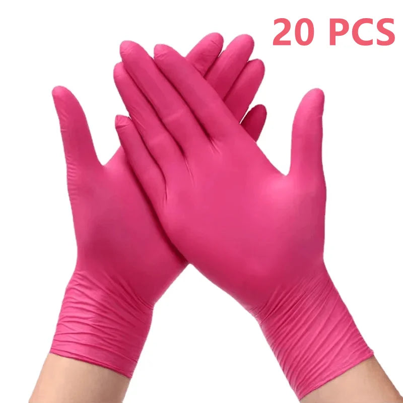 Pink Nitrile Disposable Gloves PCS Powder & Latex Free Gloves for Kitchen Cooking Household Beauty Petcare Hair Dye Gloves