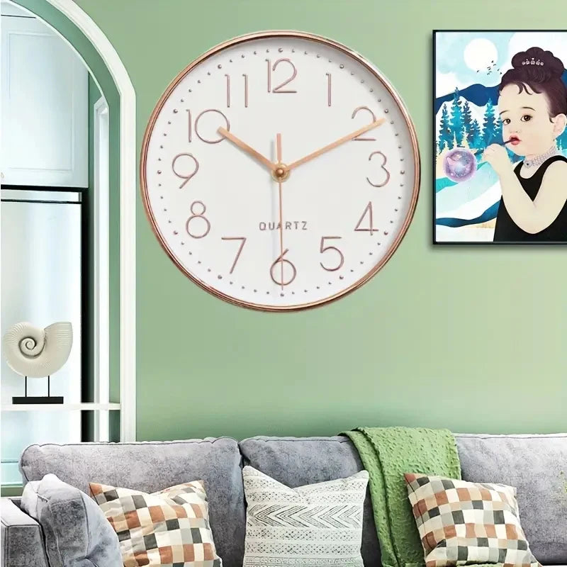 8 Inch Quartz Wall Clock Simple Mute Clock Hole-free Cubic Digital Wall Clock Home Decoration Living Room Bedroom Decoration - Zecs shopping