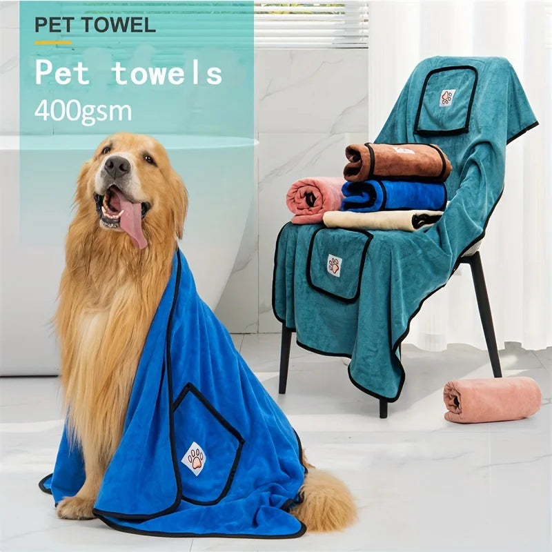 Pet Dog Towels for Drying Dogs, Super Absorbent Soft Microfiber Pet Bath Grooming Towel for Large Medium Small Dogs and Cats & M - Zecs shopping