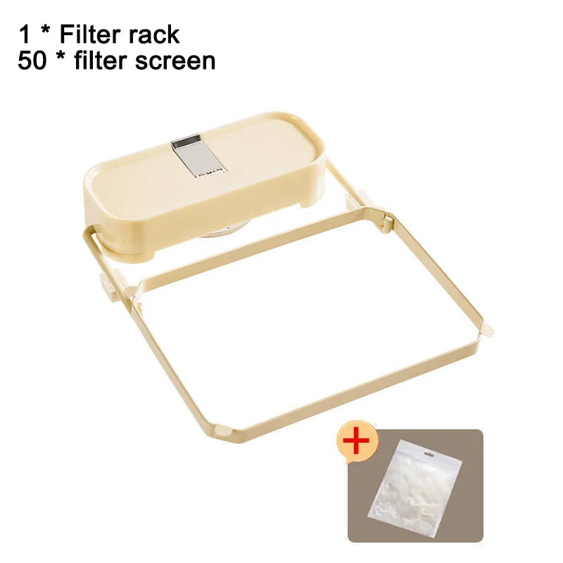 Kitchen Sink Filter Rack With pcs Net Filter Bag Foldable Multi-Purpose Drainage Basket Leftovers Soup Food Drainer Shelf