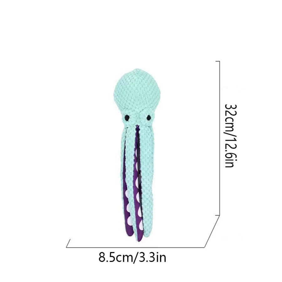 Dog pet plush octopus toy interactive sound anti-demolition home large and small dog boredom companion toy - Zecs shopping