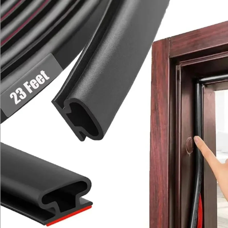 pc Weather Stripping Door Seal Window And Door Door Seal Strip Soundproofing Self-Adhesive Backing D-Shape Door Weather Strip