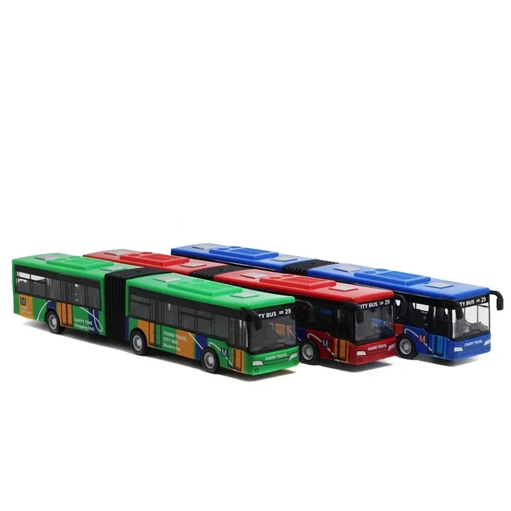 1:64 Alloy City Bus Alloy City Bus Model 🚍 | Pull-Back Diecast Double-Decker Toy for Kids & Collectors Vehicles City Express Bus Double Buses Diecast Vehicles Toys Funny Pull Back Car Children Kids Gifts