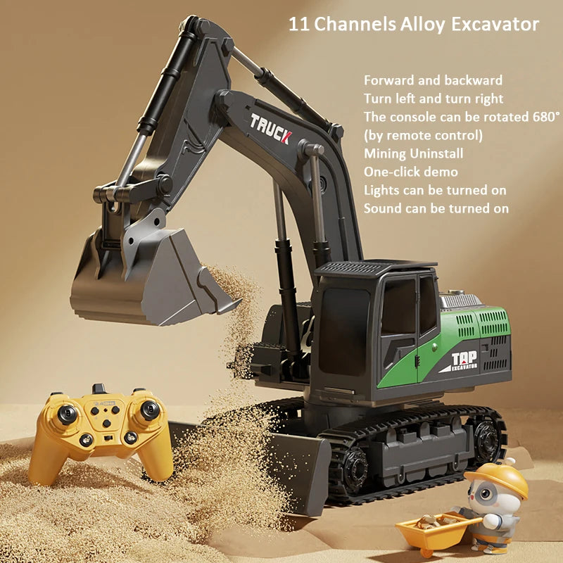Alloy Remote Control Excavator Toy Car With Lights Premium & Affordable