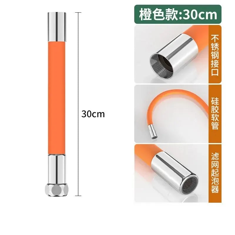Kitchen Faucet Extension Extender Universal Rotating Silicone Flexible Hose Water Tap Pipe Tube for Bathroom Wash Basin