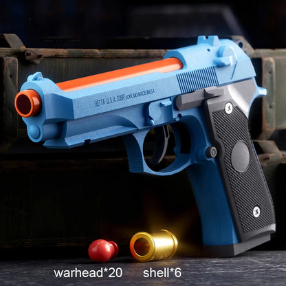 M92 Blowback Soft Bullet Toy Gun – Shell Ejecting Continuous Shooting Launcher