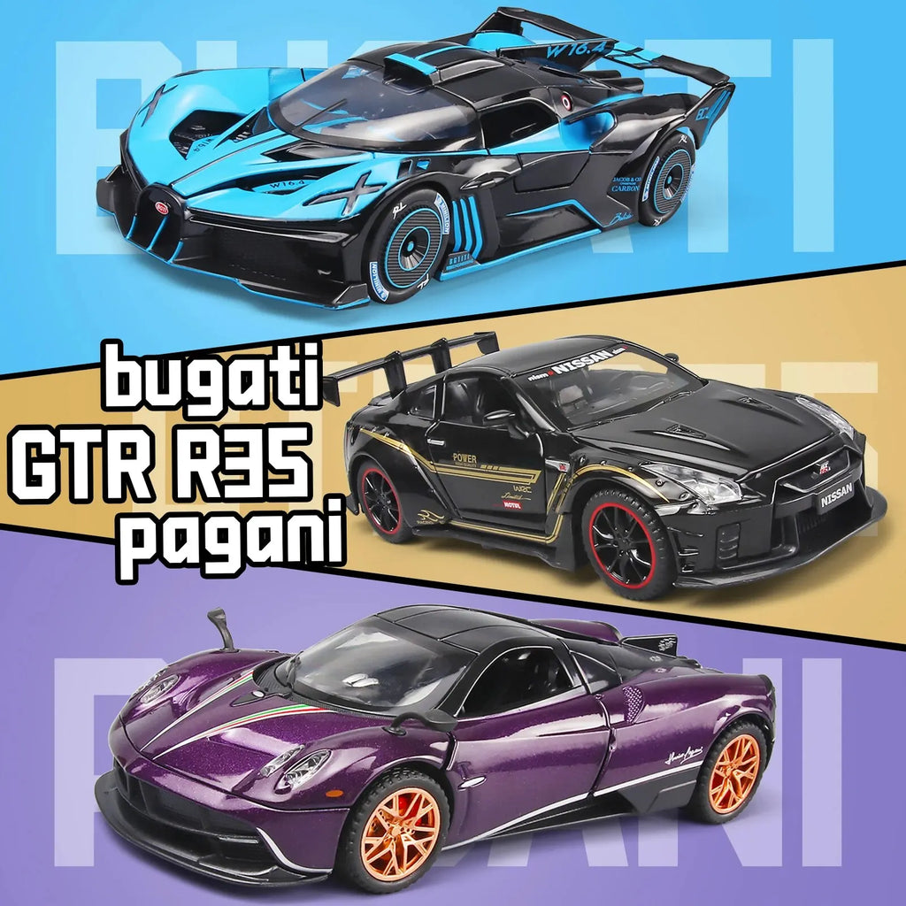 Toy Cars Lambo Pagani Huayra Metal Model Car With Light And Sound Pull Back Toy Car For Boys Age Year Old