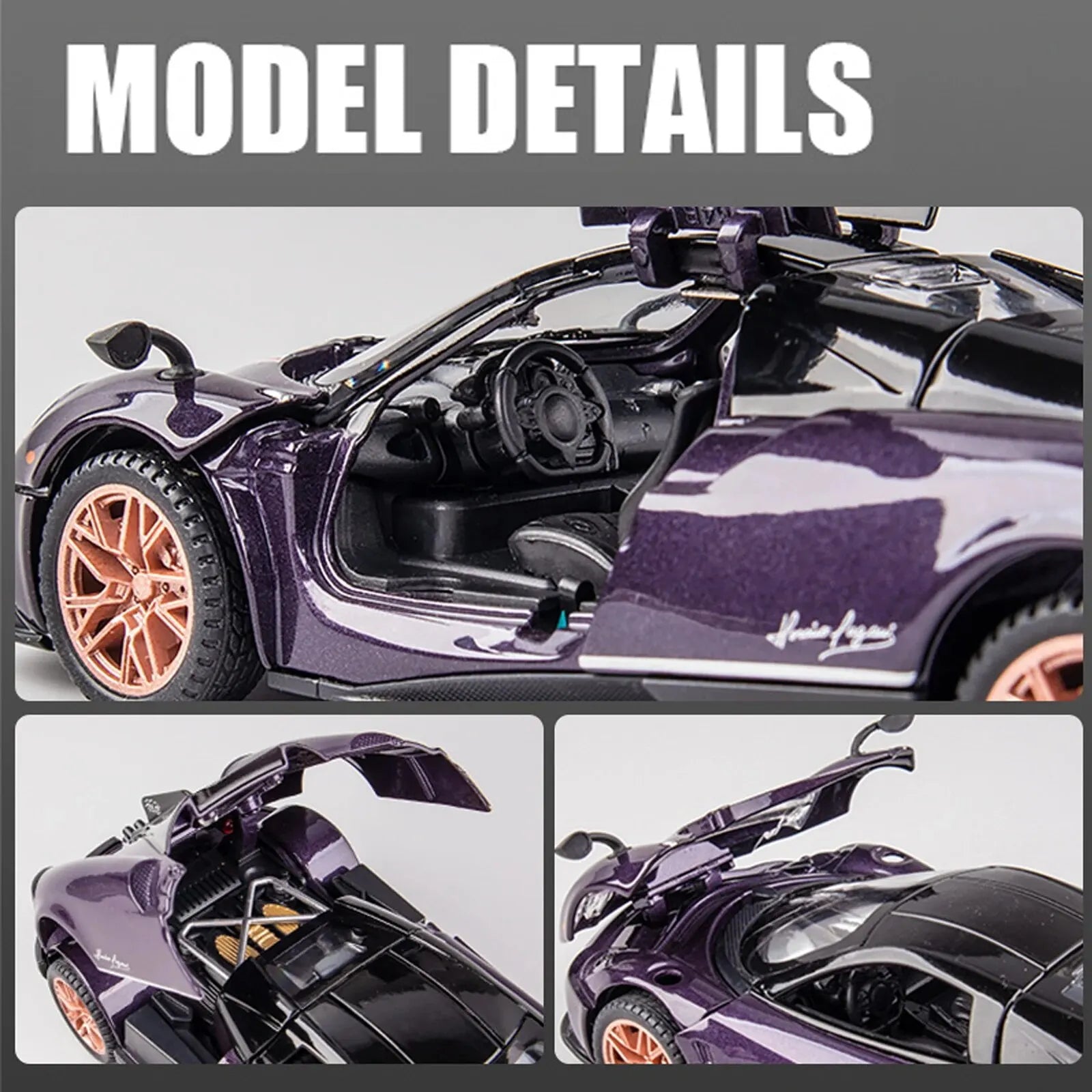 Toy Cars Lambo Pagani Huayra Metal Model Car With Light And Sound Pull Back Toy Car For Boys Age Year Old