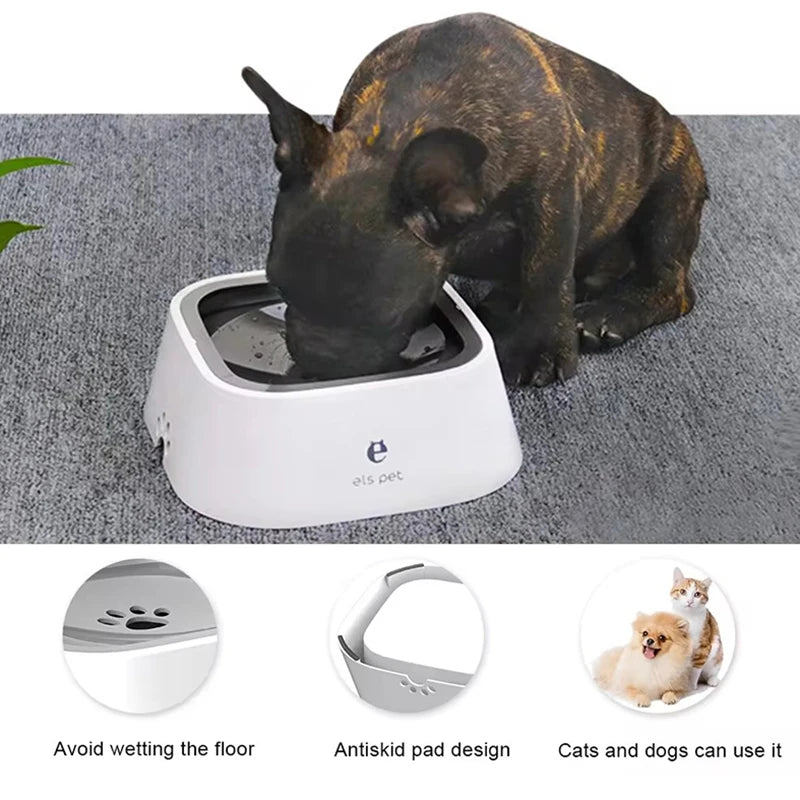 Pet Water Bowl Anti Spill Automatic Dog Bowl Vehicle Carried Floating Bowl Slow Wate - Zecs shopping