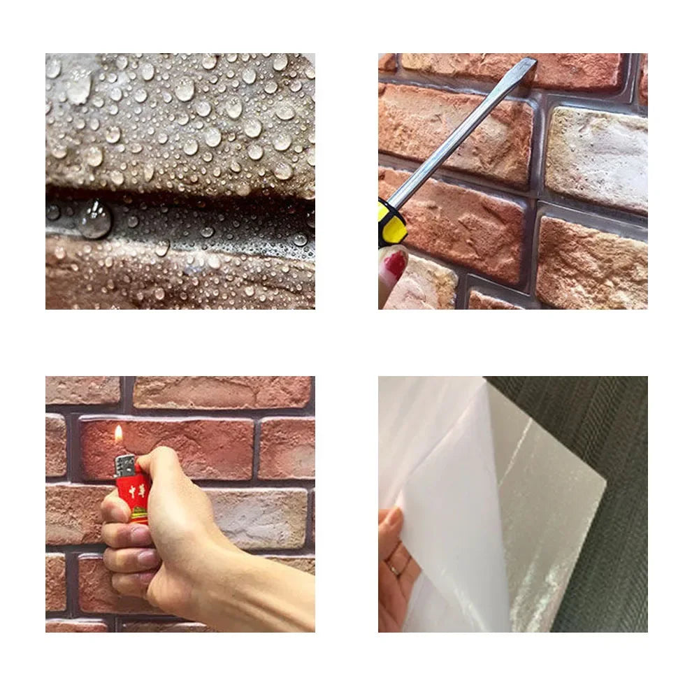 Transform Your Home with pcs Decorative D Wall Panels - Self-Adhesive Waterproof & Moisture-Proof Wallpaper for Living Room