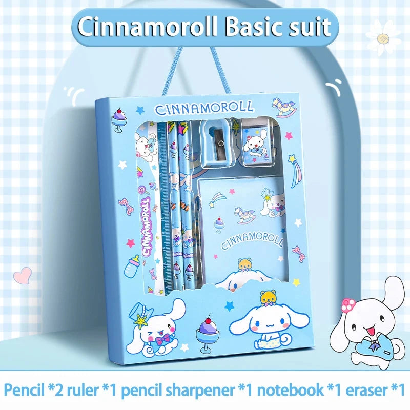 Sanrio Kuromi Melody Cinnamoroll Stationery Gift Box Girls Primary School -Piece School Supplies for Children Kawaii New Hot