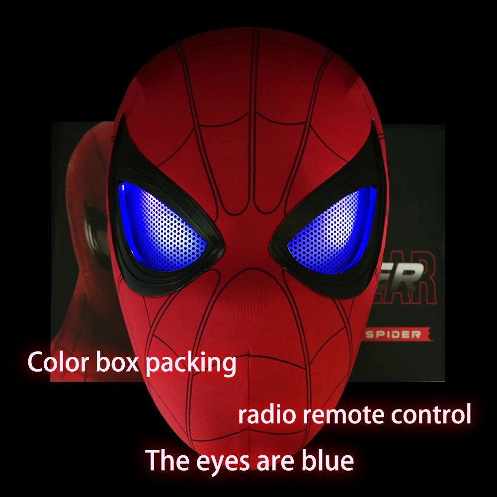 Spiderman Mask Eyes Movable Remote Control Peter Parker Spiderman Toys Children Halloween Cosplay Costume Mask Christmas Gifts Fun Gift for Kids & Family
