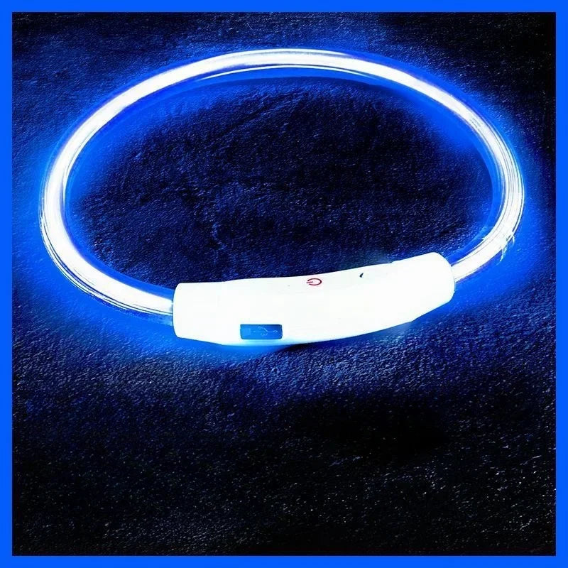 40/50/70cm Led dog collar USB rechargeable pet dog glow-in-the dark charging collar Luminous necklace collar safety night light - Zecs shopping