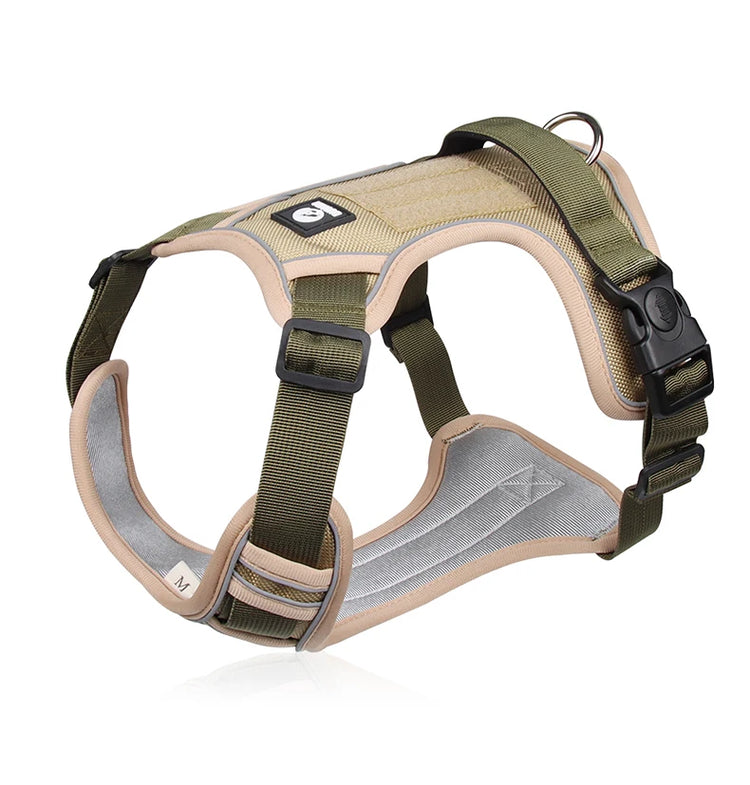 Reflective Adjustable Dog Harness for Medium Large Dog Labrador Army Oxford Cloth Training Vest Walk The Dog Comfortable Durable - Zecs shopping