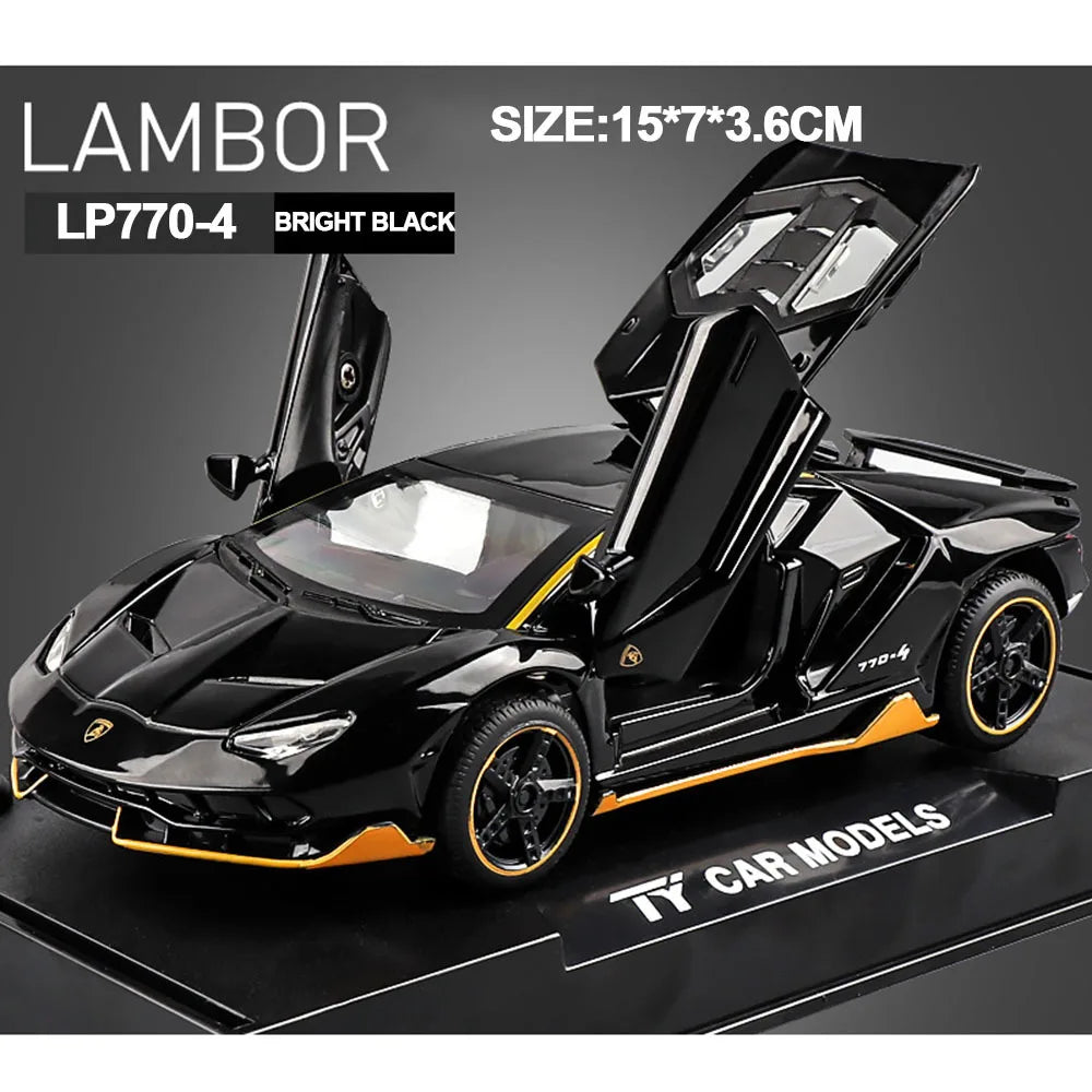 Cars Toys Auto To Scale Lambor Lp Diecast Model Cars Alloy Autos Toys Gift For Boys Pull Back Light Music Kids Car