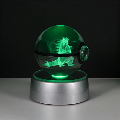 Pokemon 3D Crystal Ball LED Night Light – Pikachu, Gengar, Eevee & Mewtwo Collectible Lamp