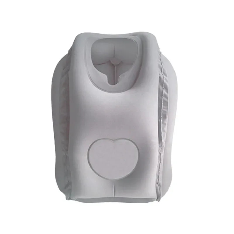 New Pattern Inflatable Travel Pillow Portable Chin Support Neck Pillow for Airplane Car Bus Train Office Nap Rest Support Pillow - Zecs shopping