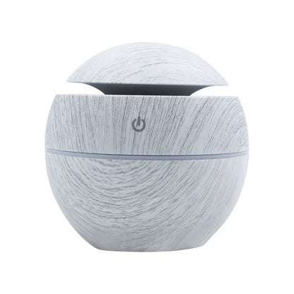 Mini Wood Grain USB Humidifier – Colorful LED Aroma Diffuser & Quiet Mist Air Humidifier